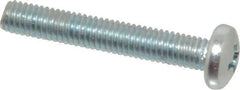 Value Collection - #10-32 UNF, 1-1/4" Length Under Head Phillips Drive Machine Screw - Pan Head, Grade 2 Steel, Zinc-Plated Finish, Without Washer - Industrial Tool & Supply