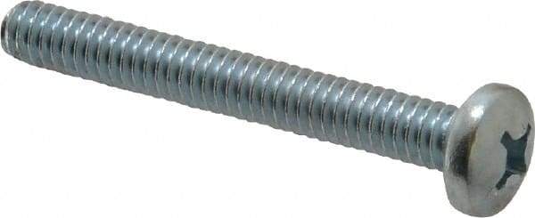 Value Collection - 1/4-20 UNC, 2" Length Under Head Phillips Drive Machine Screw - Pan Head, Grade 2 Steel, Zinc-Plated Finish, Without Washer - Industrial Tool & Supply