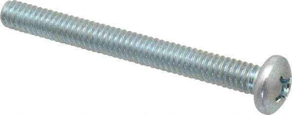 Value Collection - 1/4-20 UNC, 2-1/2" Length Under Head Phillips Drive Machine Screw - Pan Head, Grade 2 Steel, Zinc-Plated Finish, Without Washer - Industrial Tool & Supply