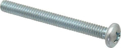 Value Collection - 1/4-20 UNC, 2-1/2" Length Under Head Phillips Drive Machine Screw - Pan Head, Grade 2 Steel, Zinc-Plated Finish, Without Washer - Industrial Tool & Supply