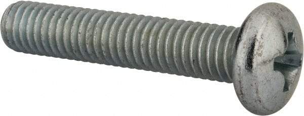Value Collection - 3/8-16 UNC, 2" Length Under Head Phillips Drive Machine Screw - Pan Head, Grade 2 Steel, Zinc-Plated Finish, Without Washer - Industrial Tool & Supply