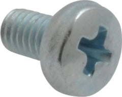 Value Collection - M3x0.50, 5mm Length Under Head Phillips Drive Machine Screw - Pan Head, Grade 4.8 Steel, Zinc-Plated Finish, Without Washer - Industrial Tool & Supply
