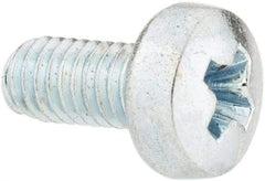 Value Collection - M3x0.50, 6mm Length Under Head Phillips Drive Machine Screw - Pan Head, Grade 4.8 Steel, Zinc-Plated Finish, Without Washer - Industrial Tool & Supply