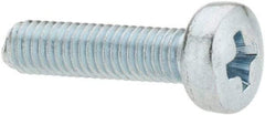 Value Collection - M3x0.50, 12mm Length Under Head Phillips Drive Machine Screw - Pan Head, Grade 4.8 Steel, Zinc-Plated Finish, Without Washer - Industrial Tool & Supply