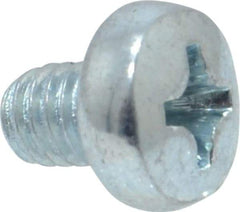 Value Collection - M4x0.70, 5mm Length Under Head Phillips Drive Machine Screw - Pan Head, Grade 4.8 Steel, Zinc-Plated Finish, Without Washer - Industrial Tool & Supply
