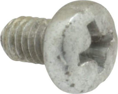 Value Collection - M4x0.70, 6mm Length Under Head Phillips Drive Machine Screw - Pan Head, Grade 4.8 Steel, Zinc-Plated Finish, Without Washer - Industrial Tool & Supply