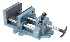 Palmgren - 8" Jaw Opening Capacity x 1-5/8" Throat Depth, Horizontal Drill Press Vise - 8" Wide Jaw, Stationary Base, Standard Speed, 19-1/2" OAL x 4-1/2" Overall Height - Industrial Tool & Supply