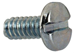 Value Collection - #4-40 UNC, 1/4" Length Under Head Slotted Drive Machine Screw - Binding Head, Grade J82 Steel, Zinc-Plated Finish, Without Washer - Industrial Tool & Supply