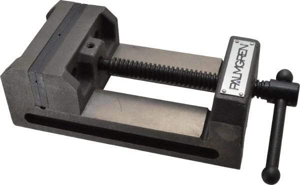Palmgren - 4-1/2" Jaw Opening Capacity x 1-1/2" Throat Depth, Horizontal Drill Press Vise - 4" Wide Jaw, Stationary Base, Standard Speed, 7-5/16" OAL x 2-3/4" Overall Height - Industrial Tool & Supply
