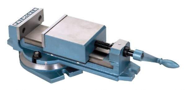 Palmgren - 4" Jaw Width, 4" Jaw Opening Capacity, Horizontal Swivel Machine Vise - Manual Operation, 1 Station, 14-1/2" Long x 1-1/2" Deep, 1-1/2" Jaw Height - Industrial Tool & Supply
