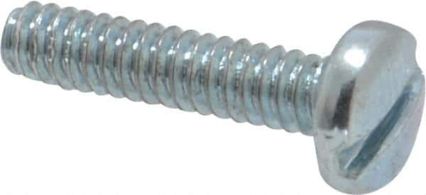 Value Collection - #4-40 UNC, 1/2" Length Under Head Slotted Drive Machine Screw - Binding Head, Grade J82 Steel, Zinc-Plated Finish, Without Washer - Industrial Tool & Supply
