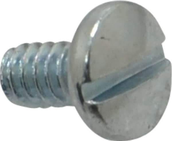 Value Collection - #6-32 UNC, 1/4" Length Under Head Slotted Drive Machine Screw - Binding Head, Grade J82 Steel, Zinc-Plated Finish, Without Washer - Industrial Tool & Supply