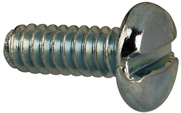 Value Collection - #6-32 UNC, 3/8" Length Under Head Slotted Drive Machine Screw - Binding Head, Grade J82 Steel, Zinc-Plated Finish, Without Washer - Industrial Tool & Supply