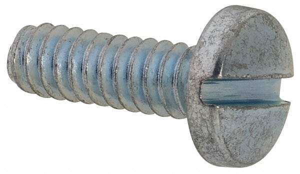 Value Collection - #6-32 UNC, 7/16" Length Under Head Slotted Drive Machine Screw - Binding Head, Grade 2 Steel, Zinc-Plated Finish, Without Washer - Industrial Tool & Supply