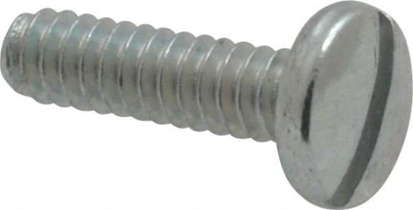 Value Collection - #6-32 UNC, 1/2" Length Under Head Slotted Drive Machine Screw - Binding Head, Grade J82 Steel, Zinc-Plated Finish, Without Washer - Industrial Tool & Supply