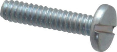 Value Collection - #6-32 UNC, 5/8" Length Under Head Slotted Drive Machine Screw - Binding Head, Grade J82 Steel, Zinc-Plated Finish, Without Washer - Industrial Tool & Supply