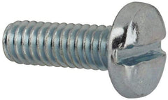 Value Collection - #8-32 UNC, 1/2" Length Under Head Slotted Drive Machine Screw - Binding Head, Grade J82 Steel, Zinc-Plated Finish, Without Washer - Industrial Tool & Supply