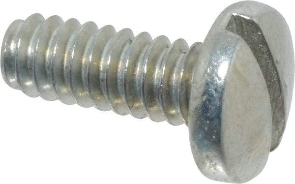 Value Collection - #10-24 UNC, 1/2" Length Under Head Slotted Drive Machine Screw - Binding Head, Grade J82 Steel, Zinc-Plated Finish, Without Washer - Industrial Tool & Supply