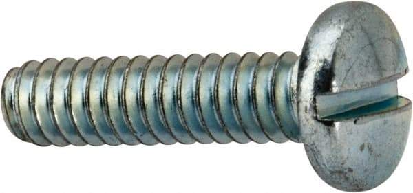 Value Collection - #10-24 UNC, 3/4" Length Under Head Slotted Drive Machine Screw - Binding Head, Grade J82 Steel, Zinc-Plated Finish, Without Washer - Industrial Tool & Supply