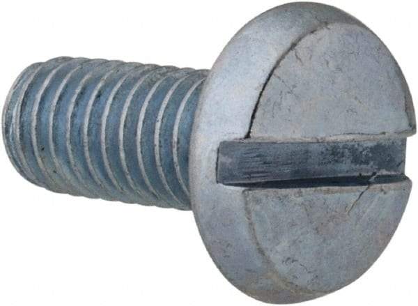 Value Collection - #10-32 UNF, 7/16" Length Under Head Slotted Drive Machine Screw - Binding Head, Grade 2 Steel, Zinc-Plated Finish, Without Washer - Industrial Tool & Supply