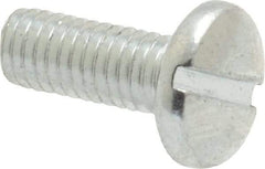 Value Collection - #10-32 UNF, 1/2" Length Under Head Slotted Drive Machine Screw - Binding Head, Grade J82 Steel, Zinc-Plated Finish, Without Washer - Industrial Tool & Supply