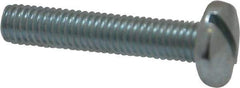 Value Collection - #10-32 UNF, 1" Length Under Head Slotted Drive Machine Screw - Binding Head, Grade J82 Steel, Zinc-Plated Finish, Without Washer - Industrial Tool & Supply