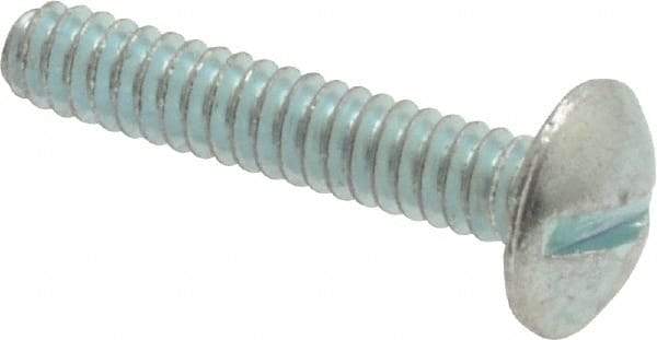 Value Collection - #6-32 UNC, 3/4" Length Under Head Slotted Drive Machine Screw - Truss Head, Grade 2 Steel, Zinc-Plated Finish, Without Washer - Industrial Tool & Supply