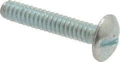 Value Collection - #6-32 UNC, 3/4" Length Under Head Slotted Drive Machine Screw - Truss Head, Grade 2 Steel, Zinc-Plated Finish, Without Washer - Industrial Tool & Supply