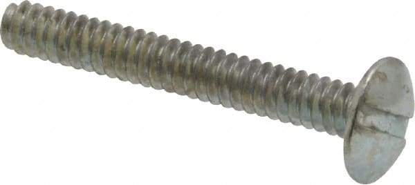 Value Collection - #6-32 UNC, 1" Length Under Head Slotted Drive Machine Screw - Truss Head, Grade 2 Steel, Zinc-Plated Finish, Without Washer - Industrial Tool & Supply