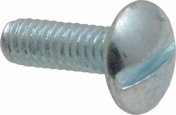 Value Collection - #8-32 UNC, 1/2" Length Under Head Slotted Drive Machine Screw - Truss Head, Grade 2 Steel, Zinc-Plated Finish, Without Washer - Industrial Tool & Supply