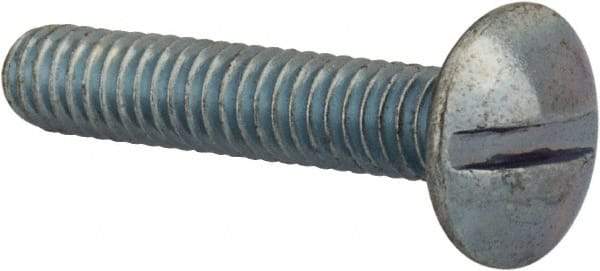 Value Collection - #8-32 UNC, 7/8" Length Under Head Slotted Drive Machine Screw - Truss Head, Grade 2 Steel, Zinc-Plated Finish, Without Washer - Industrial Tool & Supply