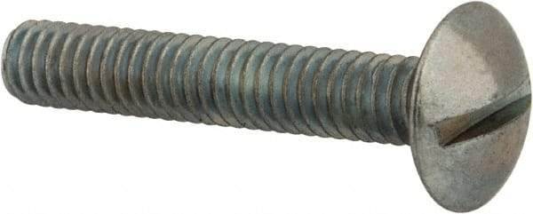 Value Collection - #8-32 UNC, 1" Length Under Head Slotted Drive Machine Screw - Truss Head, Grade 2 Steel, Zinc-Plated Finish, Without Washer - Industrial Tool & Supply