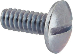 Value Collection - #10-24 UNC, 1/2" Length Under Head Slotted Drive Machine Screw - Truss Head, Grade 2 Steel, Zinc-Plated Finish, Without Washer - Industrial Tool & Supply
