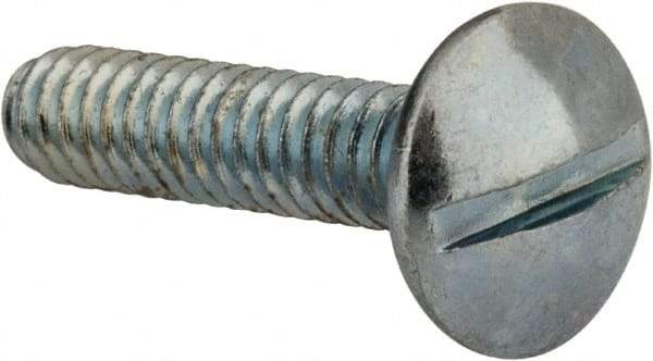 Value Collection - #10-24 UNC, 7/8" Length Under Head Slotted Drive Machine Screw - Truss Head, Grade 2 Steel, Zinc-Plated Finish, Without Washer - Industrial Tool & Supply