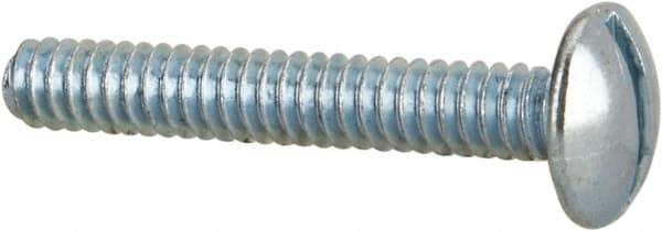 Value Collection - #10-24 UNC, 1-1/4" Length Under Head Slotted Drive Machine Screw - Truss Head, Grade 2 Steel, Zinc-Plated Finish, Without Washer - Industrial Tool & Supply