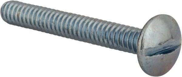 Value Collection - #10-24 UNC, 1-1/2" Length Under Head Slotted Drive Machine Screw - Truss Head, Grade 2 Steel, Zinc-Plated Finish, Without Washer - Industrial Tool & Supply