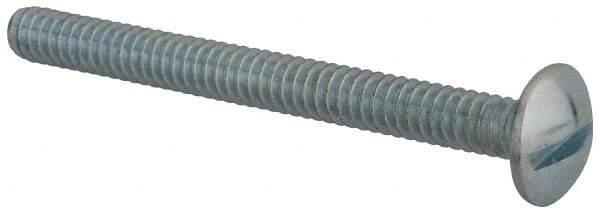 Value Collection - #10-24 UNC, 2" Length Under Head Slotted Drive Machine Screw - Truss Head, Grade 2 Steel, Zinc-Plated Finish, Without Washer - Industrial Tool & Supply