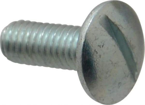 Value Collection - #10-32 UNF, 1/2" Length Under Head Slotted Drive Machine Screw - Truss Head, Grade J82 Steel, Zinc-Plated Finish, Without Washer - Industrial Tool & Supply