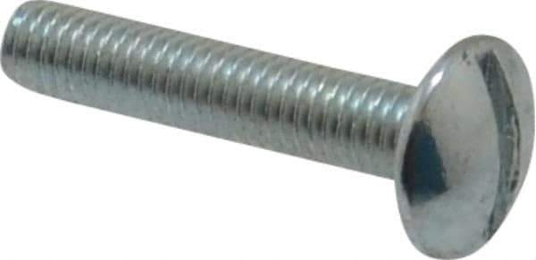 Value Collection - #10-32 UNF, 1" Length Under Head Slotted Drive Machine Screw - Truss Head, Grade 2 Steel, Zinc-Plated Finish, Without Washer - Industrial Tool & Supply
