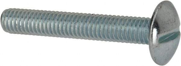 Value Collection - #10-32 UNF, 1-1/4" Length Under Head Slotted Drive Machine Screw - Truss Head, Grade J82 Steel, Zinc-Plated Finish, Without Washer - Industrial Tool & Supply