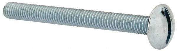 Value Collection - #10-32 UNF, 2" Length Under Head Slotted Drive Machine Screw - Truss Head, Grade 2 Steel, Zinc-Plated Finish, Without Washer - Industrial Tool & Supply