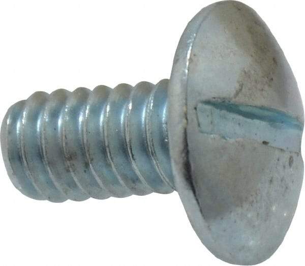 Value Collection - 1/4-20 UNC, 1/2" Length Under Head Slotted Drive Machine Screw - Truss Head, Grade 2 Steel, Zinc-Plated Finish, Without Washer - Industrial Tool & Supply