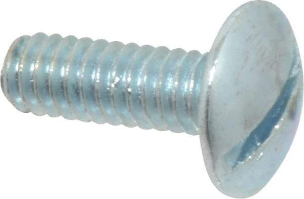 Value Collection - 1/4-20 UNC, 3/4" Length Under Head Slotted Drive Machine Screw - Truss Head, Grade 2 Steel, Zinc-Plated Finish, Without Washer - Industrial Tool & Supply