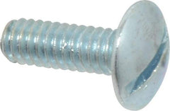 Value Collection - 1/4-20 UNC, 3/4" Length Under Head Slotted Drive Machine Screw - Truss Head, Grade 2 Steel, Zinc-Plated Finish, Without Washer - Industrial Tool & Supply