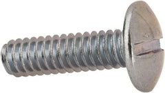 Value Collection - 1/4-20 UNC, 7/8" Length Under Head Slotted Drive Machine Screw - Truss Head, Grade J82 Steel, Zinc-Plated Finish, Without Washer - Industrial Tool & Supply