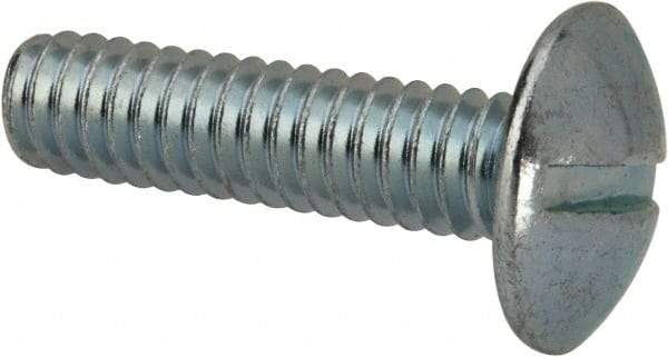 Value Collection - 1/4-20 UNC, 1" Length Under Head Slotted Drive Machine Screw - Truss Head, Grade J82 Steel, Zinc-Plated Finish, Without Washer - Industrial Tool & Supply