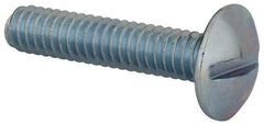 Value Collection - 1/4-20 UNC, 1-1/4" Length Under Head Slotted Drive Machine Screw - Truss Head, Grade 2 Steel, Zinc-Plated Finish, Without Washer - Industrial Tool & Supply