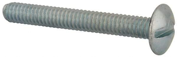 Value Collection - 1/4-20 UNC, 2" Length Under Head Slotted Drive Machine Screw - Truss Head, Grade 2 Steel, Zinc-Plated Finish, Without Washer - Industrial Tool & Supply