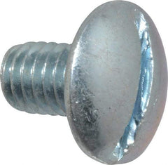 Value Collection - 5/16-18 UNC, 1/2" Length Under Head Slotted Drive Machine Screw - Truss Head, Grade J82 Steel, Zinc-Plated Finish, Without Washer - Industrial Tool & Supply