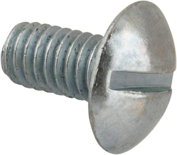 Value Collection - 5/16-18 UNC, 5/8" Length Under Head Slotted Drive Machine Screw - Truss Head, Grade 2 Steel, Zinc-Plated Finish, Without Washer - Industrial Tool & Supply